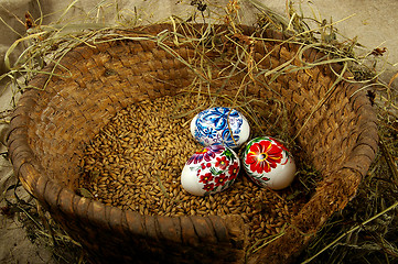 Image showing The painted eggs 