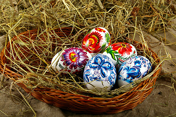 Image showing The painted eggs 