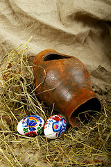 Image showing The painted eggs 