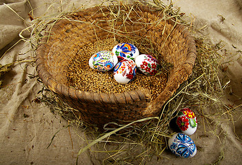 Image showing The painted eggs 