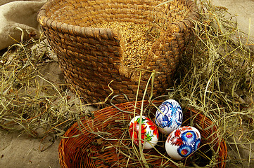 Image showing The painted eggs