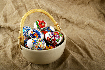 Image showing The painted eggs 