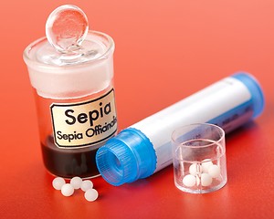 Image showing Sepia officinalis and homeopathic madication