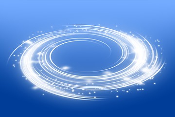 Image showing Glowing swirl perspective on blue background