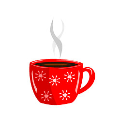 Image showing red cup of coffee