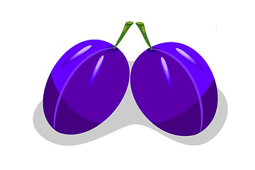 Image showing Two plums