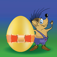 Image showing hedgehog and easter egg