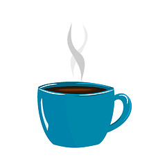 Image showing Blue cup of coffee