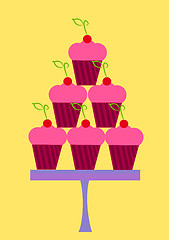 Image showing Cupcakes stack