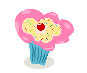 Image showing Pink cream cupcake