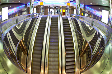 Image showing moving escalators