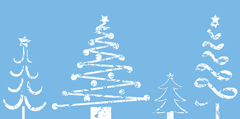 Image showing Grunge christmas trees