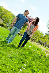 Image showing Couple Walking During Spring