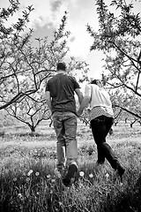 Image showing Couple Walking Holding Hands