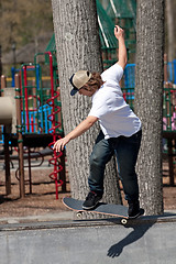 Image showing Skateboarder on a Ramp