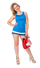 Image showing Pretty girl with boxing gloves
