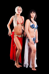 Image showing Two attractive belly dancers