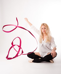 Image showing rhythmic gymnastics woman