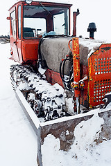 Image showing Frozen bulldozer