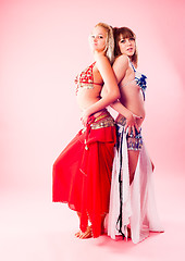 Image showing Two attractive belly dancers