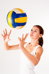 Image showing young  beauty volleyball player