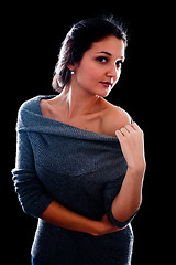 Image showing Pretty woman in sweater