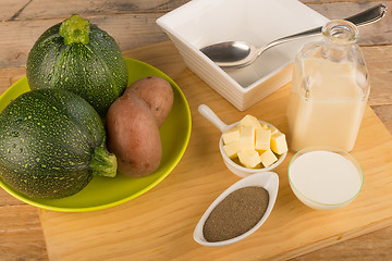 Image showing Zucchini soup ingredients