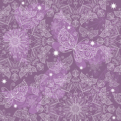 Image showing Vintage violet seamless pattern