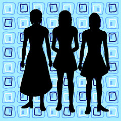 Image showing Silhouettes of women