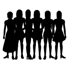 Image showing Silhouettes of women