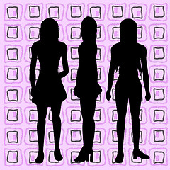 Image showing Silhouettes of women