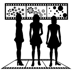 Image showing Silhouettes of women