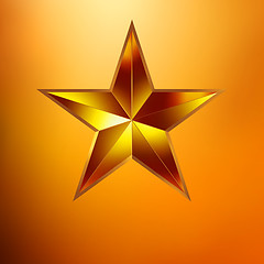 Image showing Illustration of a Gold star on gold. EPS 8