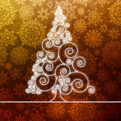 Image showing Christmas card with golden glowing. + EPS8