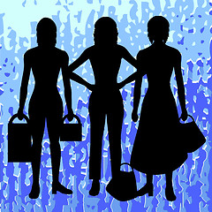 Image showing Silhouettes of women