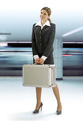 Image showing woman in a subway