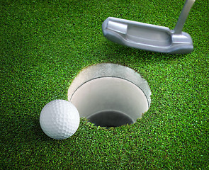 Image showing golf ball and tee