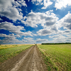 Image showing rural road under dramatic sky