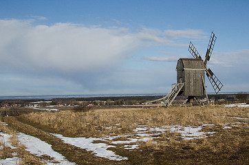 Image showing Windmill on a hill