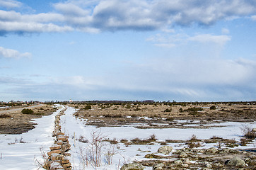 Image showing Stonewall in snow