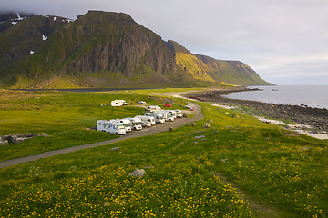 Image showing Caravans on Lofoten islands