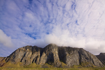 Image showing Clouds over cliffs