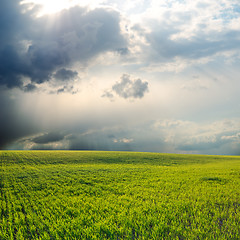 Image showing dramatic sky over field