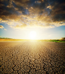 Image showing dry cracked ground