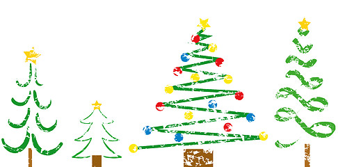 Image showing Grunge christmas trees