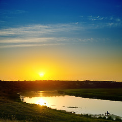 Image showing good sunset over river