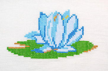 Image showing embroidered good by cross-stitch pattern