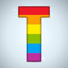 Image showing Gay Flag Shiny Glass Alphabet