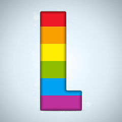 Image showing Gay Flag Shiny Glass Alphabet