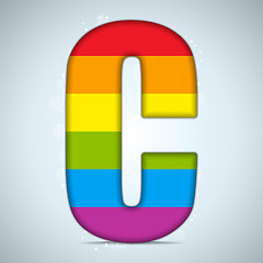 Image showing Gay Flag Shiny Glass Alphabet